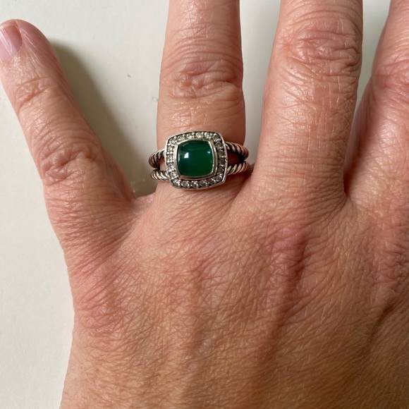 David Yurman Petite Albion Ring in Sterling Silver with Green Onyx - Picture 2 of 4